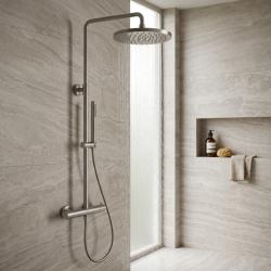 Aquanello Eterna Termostatisk Duschpelare 30 cm Regndusch Rostfritt Stål ET-S-SET10-6-02